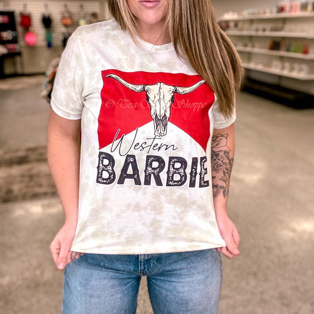 Western Barbie Green Tie Dye Graphic Tee - Pre Order